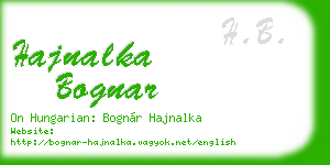 hajnalka bognar business card